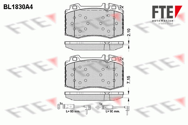 Imagen de Scheibenbremsbelag-Satz BL1830A4 passend für Mercedes 