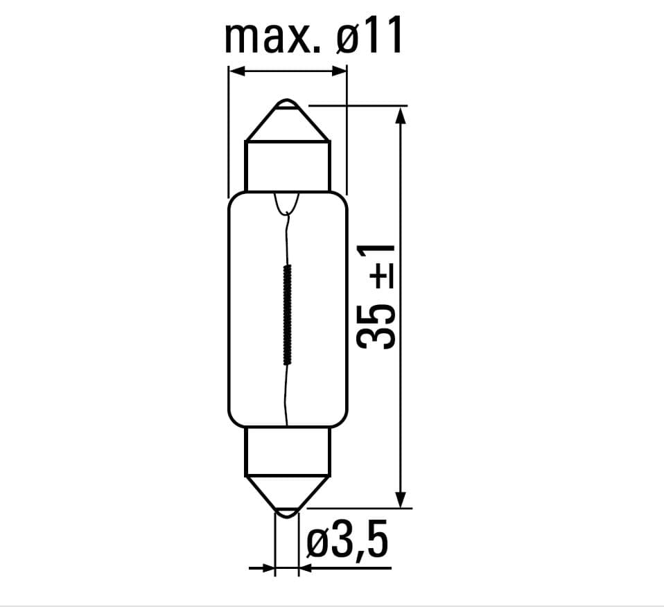 Picture of 12V 5W Lampe Soffittenlampen C5W GE 7546  36mm lang EXTRA LIFE General Electric