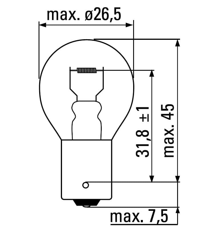 Bild von 12V 21W Lampe P21W Ba15s  