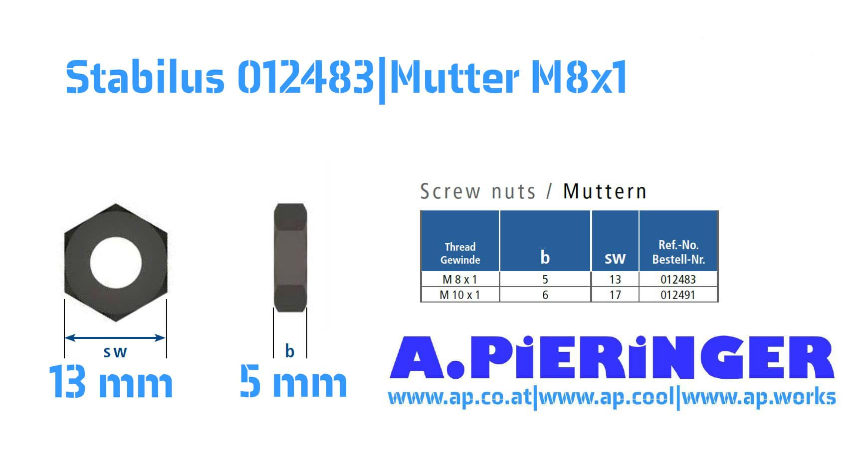 Image de Stabilus 012483 MUTTER M8x1