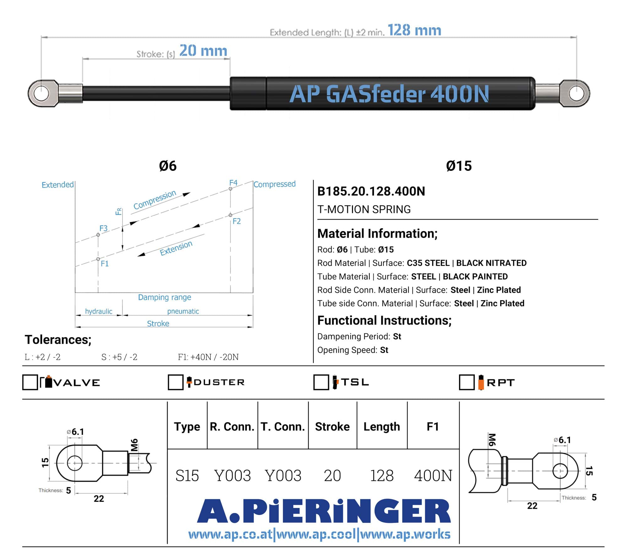 Image de AP GASfeder B185.20.128.400N